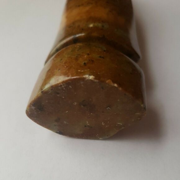 Carved Stone Figurine Praying Virgin Mary Faceless Statue Brown Flecked 6" - Picture 12 of 12